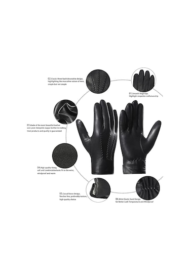 Erkek Hakiki Deri Eldiven Khos-uil Siyah