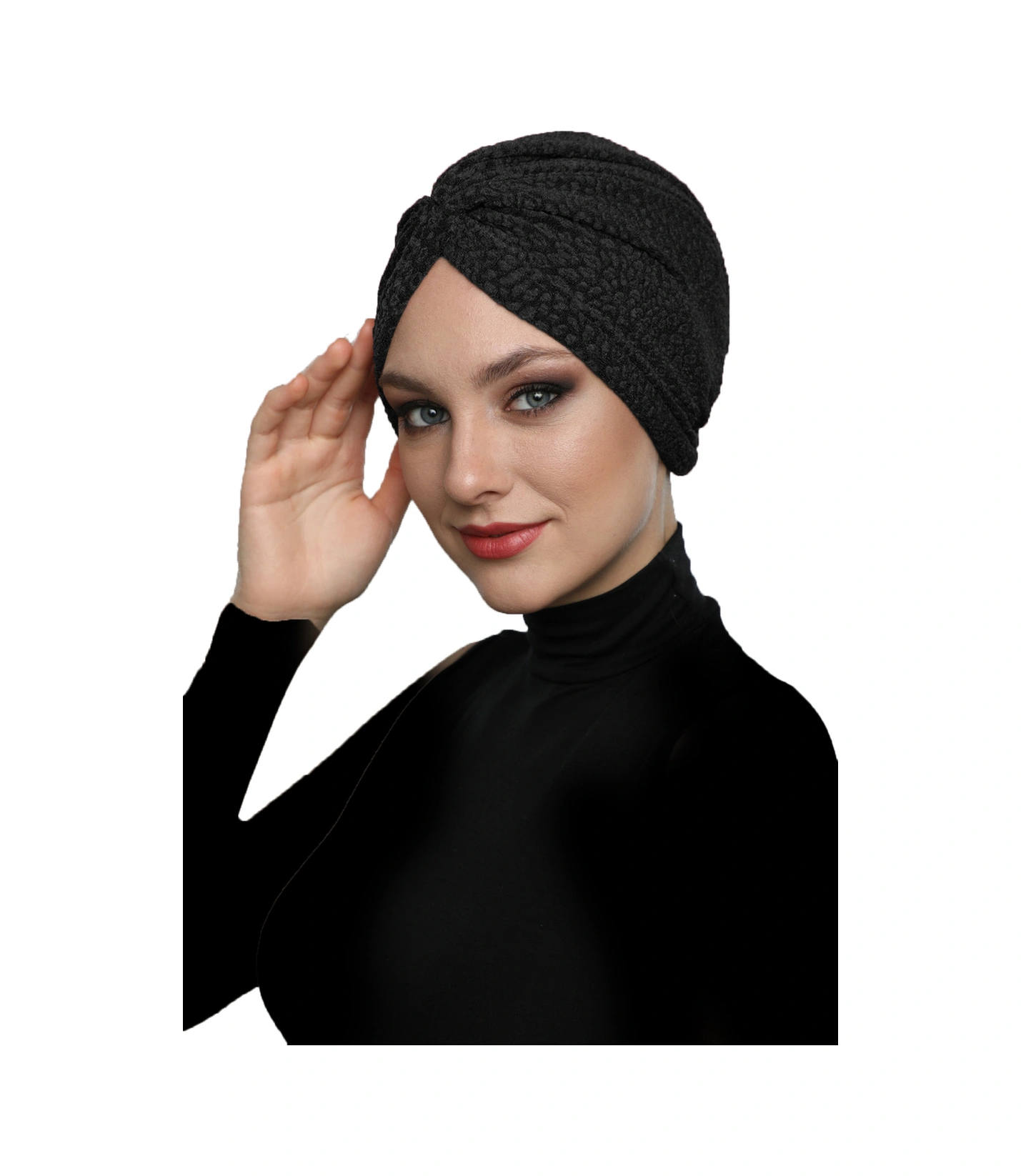 Brokar W Siyah Hazır Türban Tesettür Bone Siyah