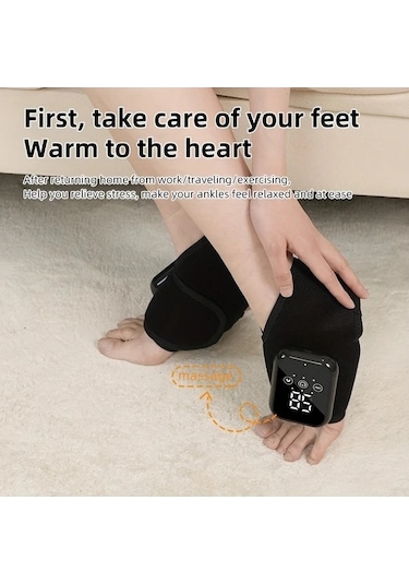 Pazly Usb Şarjlı Siyah Ayak Masaj Aleti, 3 Masaj Modu & 3 Sıcaklık Seviyesi, Tatil Hediyesi, Arkadaşlar Ve Yaşlılar İçin, 1 Paket Siyah