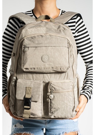 Ultra Hafif Çok Cepli Su Geçirmez Sırt Çantası Vizon Model: 571-1k - Vizon