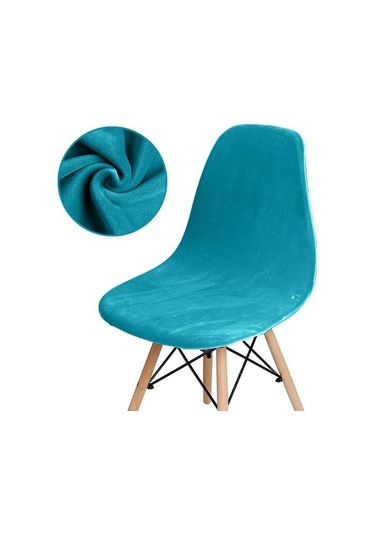 Mavi 1 /2 /4 /6 Parça Kadife Düz Sandalye Kılıfları Kolsuz Kabuk Sandalye Kılıfı Düğün Yemek Odası Ofis Ziyafet Otel 1 Parça Mavi