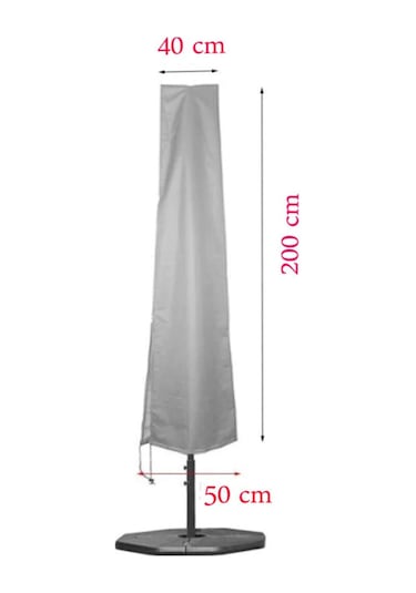 Nappe Gri Su Geçirmez Bahçe Şemsiye Koruma Örtüsü Plaj Çadırı Toz Yağmur Kir Önleyici Şemsiye Kılıfı