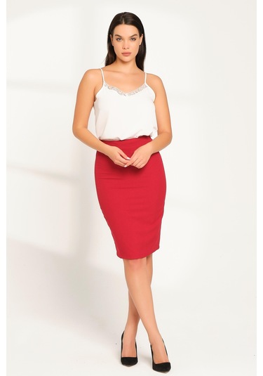 Shahiqa Kadın Kırmızı Kalem Etek