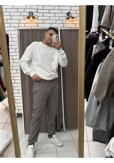Tuba Toptaş Pike Jogger Pantolon Kahverengi