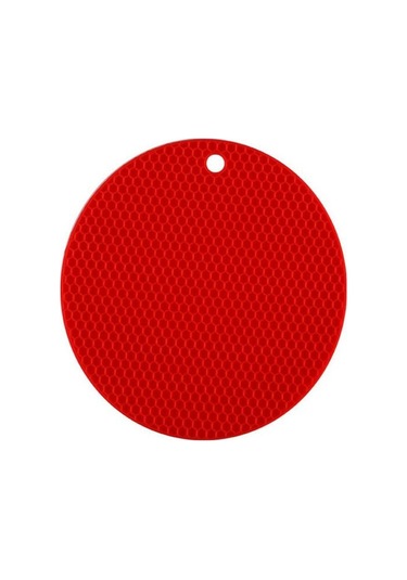 Kırmızı Yuvarlak Yalıtım Silikon Mat Kaymaz Isıya Dayanıklı Anti-haşlanma Petek Mikrodalga Fırın Mat Pot Tutucu Kalınlaşmak Bardak Kırmızı