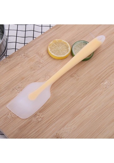 Sarı Silikon Spatula Krem Pişirme Kazıyıcı Yapışmaz Pasta Spatula Isıya Dayanıklı Çerez Pasta Kazıyıcı Pişirme Mutfak Pasta Araçları