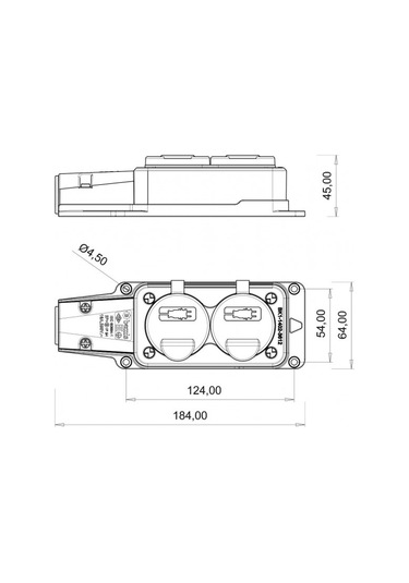 Bemis 1x16a 220v Kauçuk İkili Grup Priz