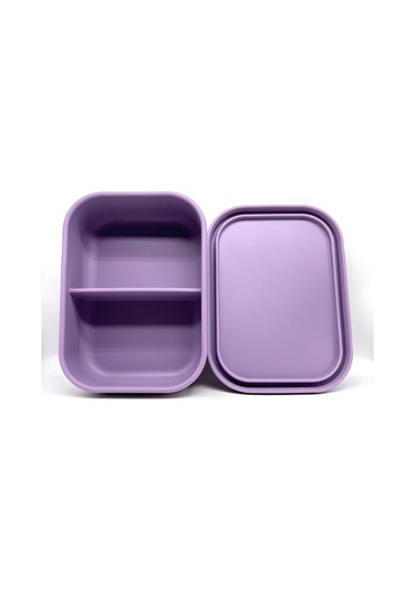 Kare Şeklinde Gıda Sınıfı Silikon Yemek Kutusu B-3 Mor