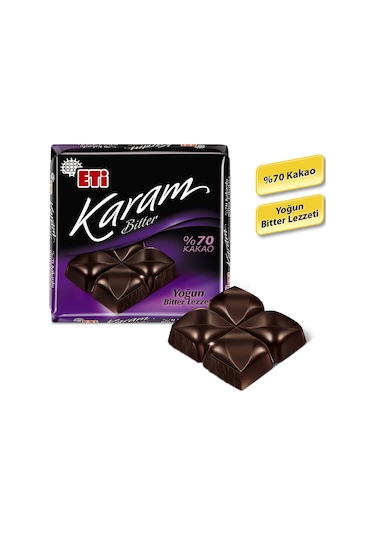 Eti Karam %70 Kakaolu Bitter Çikolata 10 x 60 G