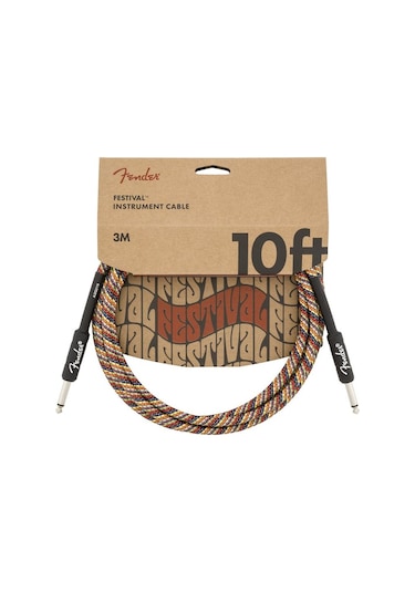 Fender 10' Festival Pure Hemp Rainbow Enstrüman Kablosu