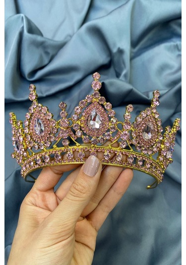 FdayAksesuar En Güzel Gelinlere Özel Ahu Damla Kristal Taşlı Gelin Kına Tacı FRDY31634