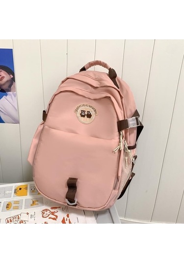 Dancemonkey Tarzı Sırt Sırt Pembe Okul Kolej Kapasiteli Kadın İşlemeli Çantası Çantası Çantası Büyük Bilgisayar Zj Pembe