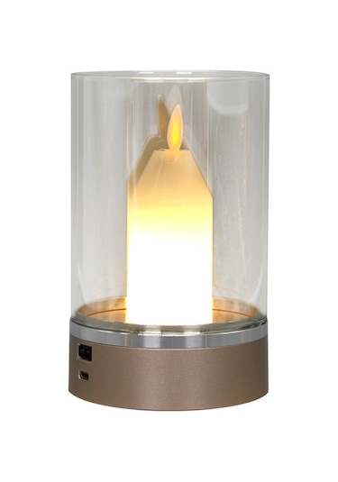 Led Yaratıcı Küçük Gece Lambası Romantik Mum Işığı Lambası Restoran Bar Masa Atmosfer Lambası Mumluk Sensörlü El Sallama Işığı Beyaz