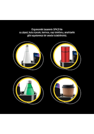 Space24 Spk21 Araç İçi 2'li Bardak Tutucu Siyah