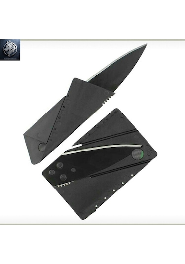 3 Adet Cüzdan Tipi Katlanabilir Kart Kamp Bıçak 14cm Ultra Hafif Kamp Çakı Siyah