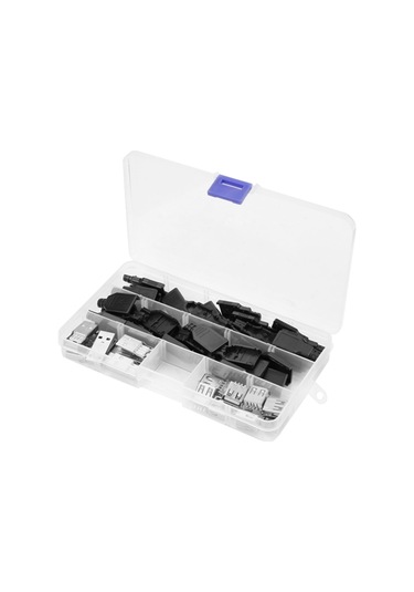 Ximistore9 20 Adet Usb 2.0 Bağlantı Seti: 10 Adet Erkek + 10 Adet Dişi A Tipi, Altın Kaplı Bakır Kontaklar, Usb Kablosu Ve Adaptörü Dıy İçin, Depolama Kutusuyla