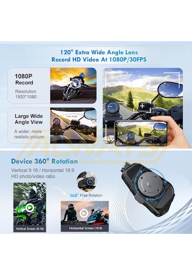 Q28 2x İntercom 500m Telsizli Kameralı Hd 1080p İpx6 Su Geçirmez İntercom