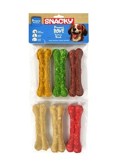 Snacky Munchy Renkli Press Köpek Çiğneme Kemiği 6'lı 255 G