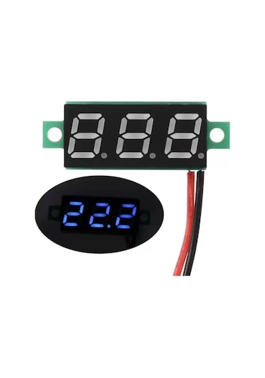 0.28 inç 3.5-30V İki Kablolu DC Mavi Voltmetre