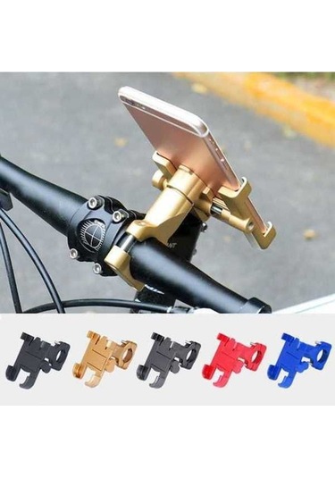 Pazly Tutucu - Motosiklet Telefon Montajı, 360 Dönebilir Alüminyum Gidon Braketi - Qf - -