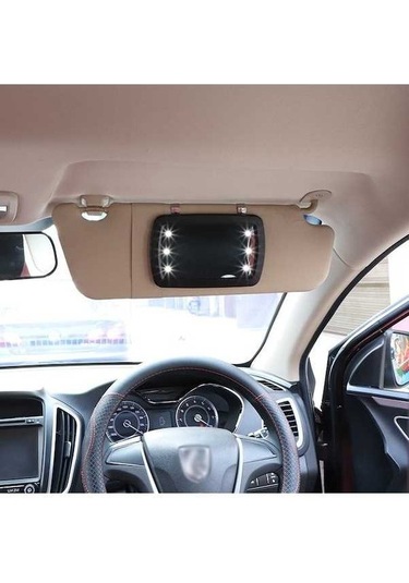 Dancemonkey 6-led Işıklı Otomobil Aynası, Güneşlik Makyaj Aynası Kozmetik Ayna