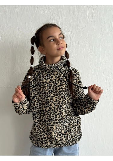 Libertykid Yüksek Yakalısı Sıcak Tutan Polar Balıkçı Yaka Kazak 293858410 Leopar