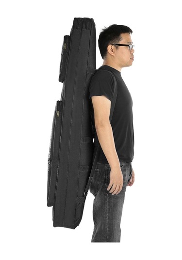 Lixada-130cm Balıkçılık Çantası Taşınabilir Katlanır,siyah