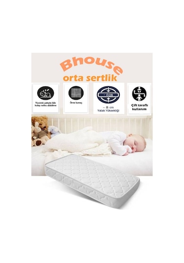 Sitehome Bebek Beşik Park Sünger Yatak 40x80x8