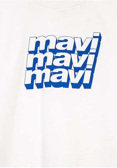 Mavi - Mavi Logo Baskıl I Ekru Tişört 6610284-70057 Ekru