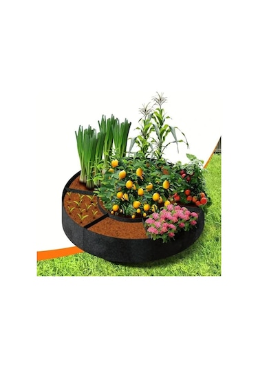 Elmpaly 7 Bölmeli Yuvarlak Dikim Torbası - Dayanıklı Raised Yatak Çiçek Sebze