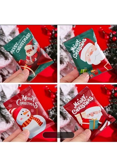 Yılbaşı-noel Kurabiye Bisküvi Ambalaj Poşeti -5 Adet