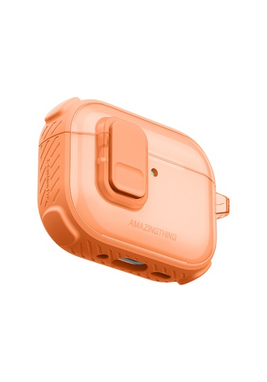 Airpods Pro 3 Uyumlu Amazingthing Kilit Tasarımlı Airbagli Titan Pro Serisi Kapak Turuncu Turuncu