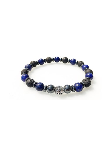 Lapis Lazuli - Lav Taşi - Hematit - Erkek Doğaltaş Bileklik Çok Renkli