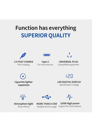 Dancemonkey Araba Güç İnvertörü 150w Qc3.0 Hızlı Şarj 12v