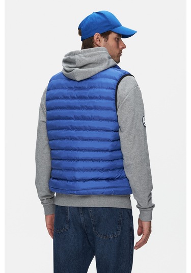 Blume Mavi Fermuarlı Ve Cepli Polyester Standard Fit Erkek Yelek Mavi