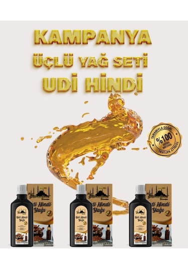 Saf Udi Hindi Yağı 3x100 Ml Soğuk Sıkım Doğal Yağ Katkısız Özel Üretim 300 ML