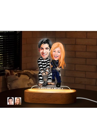 Bk Gift Kişiye Özel Sevgili Karikatürlü Dekoratif 3d Biblo Led Işıklı Gece Lambası-7, Düğün Hediyesi, Yıl Dönümü Hediyesi Kobitmeyen138282 Bk Gift