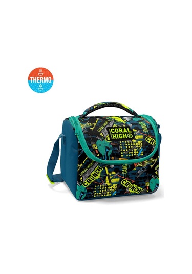 Coral High Kids Nefti Siyah Tamir Seti Desenli Thermo Beslenme Çantası 11830
