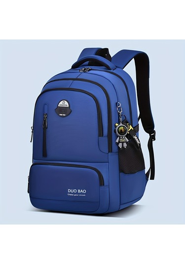 Unisex Hafif Sırt Çantası, Okul Çantası Lacivert - Mavi