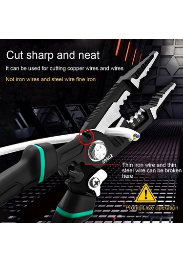 Sones Tuosen 9'u 1 Arada Çok Amaçlı Kablo Soyucu Sivri Burunlu Kablo Kesme Ve Kıvırma Aleti