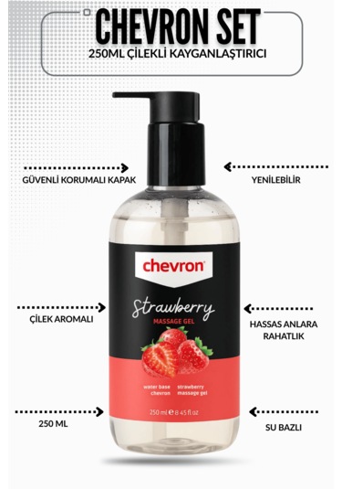 Çilek Aromalı Yenilebilir Jel 250 Ml + 7 Cm Plug + Temizlik Pompası - 3'lü Avantaj Seti