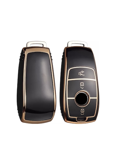Mercedes Uyumlu Benz X167 Gold Anahtar Kılıfı Siyah Renk