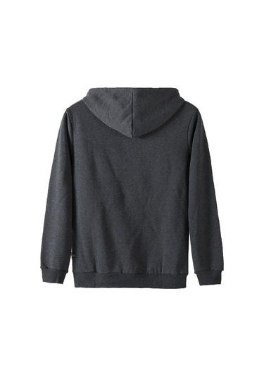 Unisex Antrasit Kapüşonlu Önü Kelebek Baskılı Slim Fit Kanguru Cepli Sweatshirt Antrasit