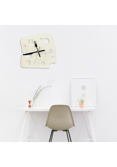 Homyl Asılı Saat 27cmx27cm Daire Yemek Odası Süt-beyazı Süt Beyazı Çok Renkli