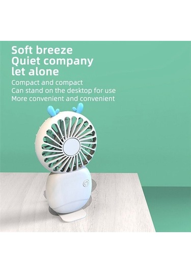 Yaz Taşınabilir Mini Fan Küçük Cep Fanı Karikatür Fan El Tipi Fan Açık Hava Mini Elektrikli Fan, Pembe 9609 Renkli