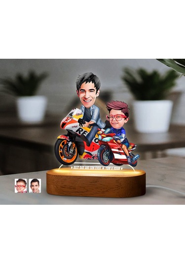 Bk Gift Kişiye Özel Baba-oğul Karikatürlü Dekoratif 3d Biblo Led Işıklı Gece Lambası-4, Babaya Hediye, Babalar Günü Hediyeleri Kobitmeyen138256 Bk Gif