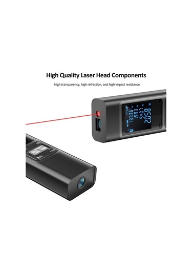 Pazly 40 Metre Hassas Mesafe Ölçer, 2mm Doğruluk, Usb Şarjlı, Alan/hacim Hesaplama, Su Geçirmez, Alüminyum Alaşım