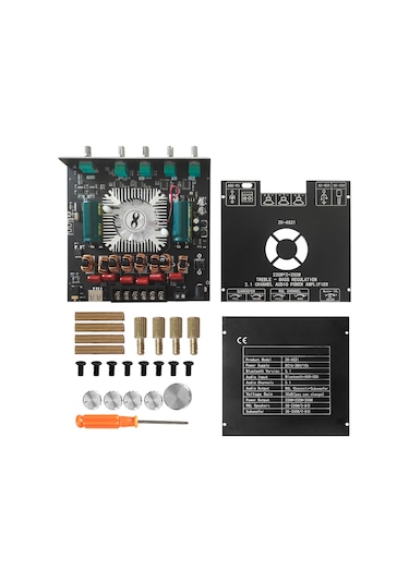 Vkemall Zk-as21 Kompakt 2.1 Kanal Tpa3255 Bt Dijital Güç Amplifikatörü Kartı Modülü Yüks Siyah