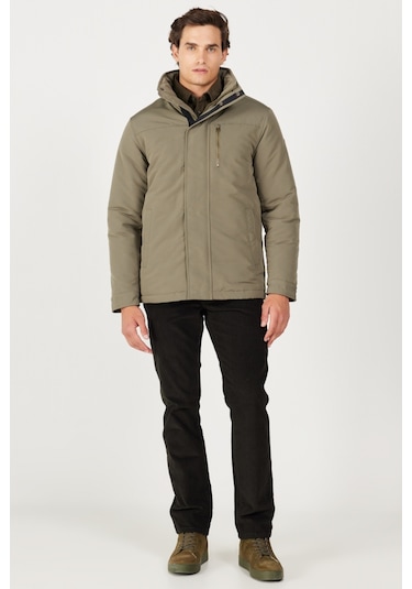 Wrangler Regular Fit Normal Kesim Kapüşonlu Yeşil Parka W40BWWX45 Yeşil