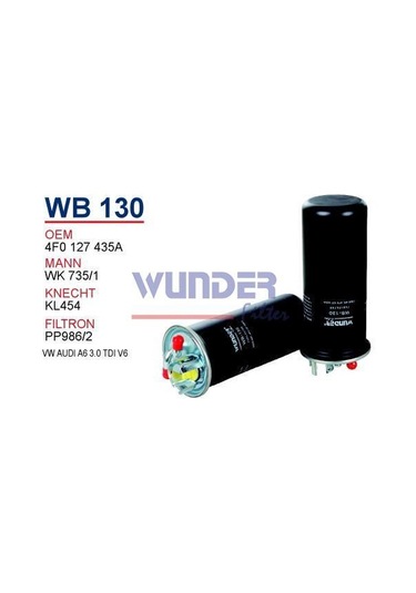 WUNDER WB130 Mazot Filtresi A6 04- 2.7 TDI 3.0 TDI